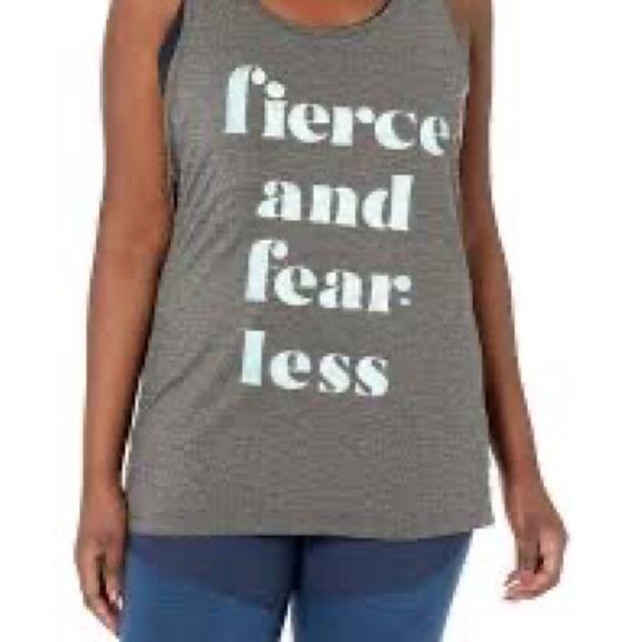 Fierce and fearless gray tank top shirt racerback workout athletic top size S B2 - Picture 1 of 4